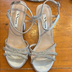 Nina Women's Silver Strappy Sandals